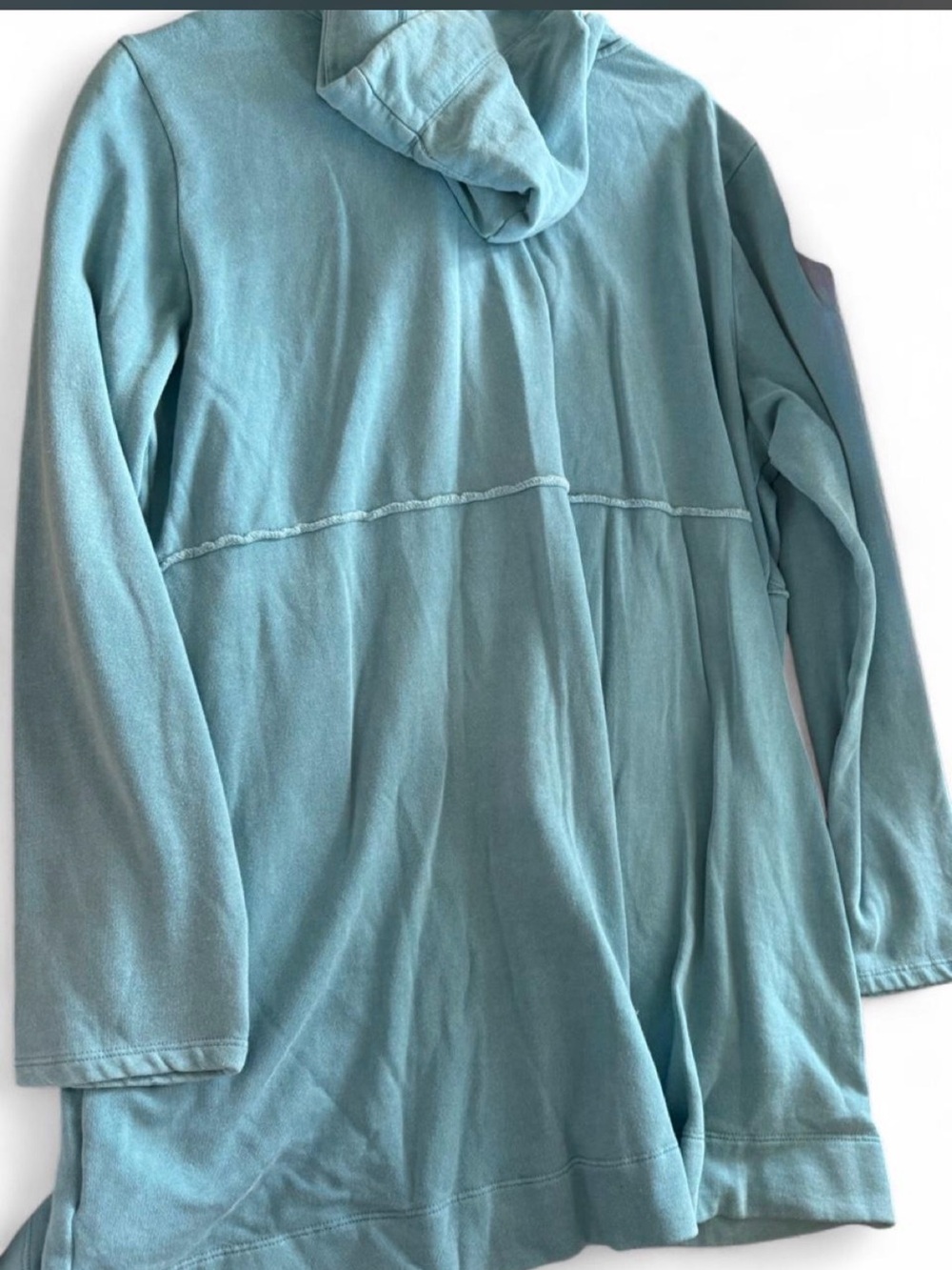 Coldwater Creek Light Teal Hooded Sweater Cardigan